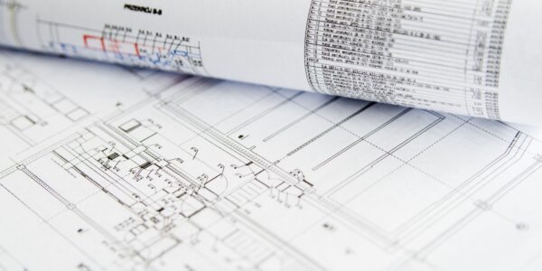 Architectural blueprints and technical drawings